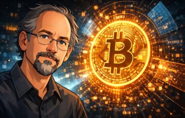 アダム・バック氏とビットコインを象徴するイラスト、サトシ・ナカモト調査を表現