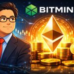 Bitmineによるイーサリアム大量取得と仮想通貨の価値保存性を表現したイラスト