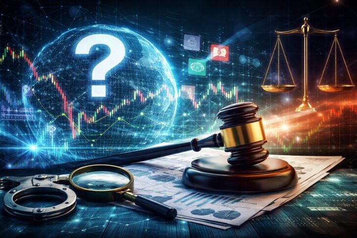 予測市場におけるインサイダー取引規制と監視強化を示すイメージ