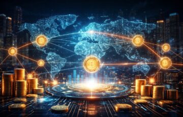 トークン化された金融システムとグローバルな資産移動を示すデジタルイメージ