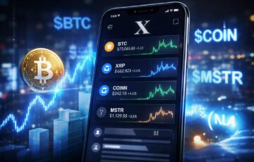 Xのスマートキャッシュタグ機能により仮想通貨と株式のリアルタイム価格チャートを表示するイメージ