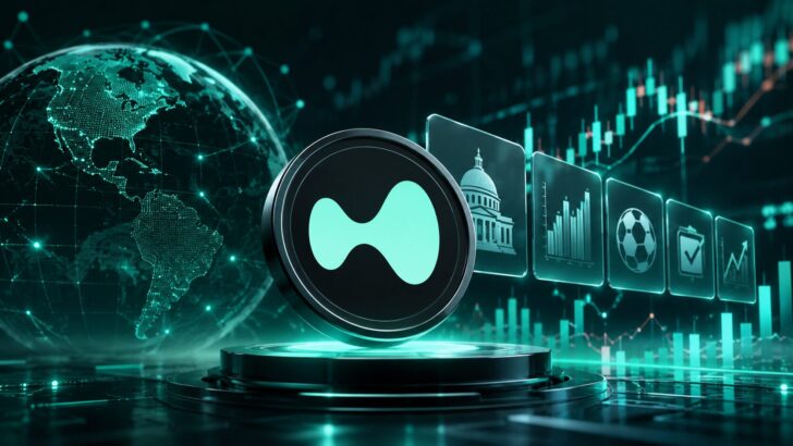 Hyperliquidの予測市場とHYPEの上昇を表現した、デジタル金融市場のイメージ画像