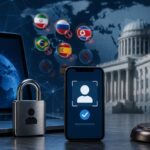 PolymarketのKYC導入観測と各国規制を示す、本人確認画面や南京錠、規制機関をイメージしたアイキャッチ