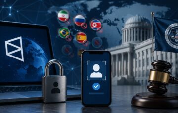 PolymarketのKYC導入観測と各国規制を示す、本人確認画面や南京錠、規制機関をイメージしたアイキャッチ