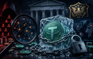 Tetherによる不正資金凍結と仮想通貨詐欺調査をイメージしたアイキャッチ