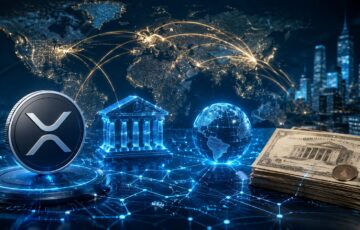XRP Ledgerと銀行間決済システムの連携をイメージした金融ネットワーク画像