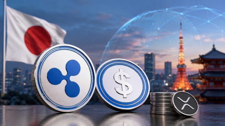 日本市場でのRLUSD取扱いとXRP、規制対応ステーブルコインの広がりを表現したコンセプト画像