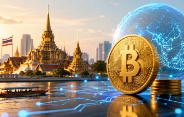 タイ中央銀行によるタイバーツ建てステーブルコインの規制整備をイメージしたアイキャッチ。タイの寺院とデジタル金融を象徴するコインが描かれている。