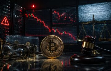 BitMEXの強制清算を巡る訴訟を表現した、ビットコインと裁判のイメージ