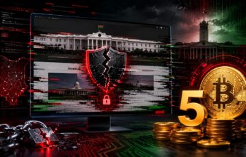 ケニア大統領公式サイトへのサイバー攻撃と5BTCの身代金要求を表現したイメージ