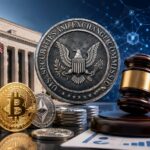 SECによる仮想通貨規制枠組みと資金調達免除を表現したイメージ