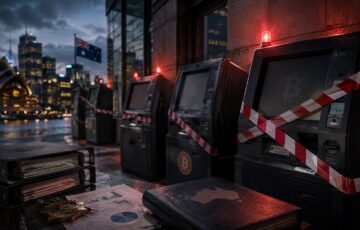 オーストラリアで規制当局により停止された仮想通貨ATMをイメージした画像