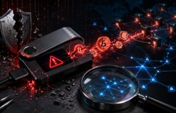 脆弱性を悪用され、ビットコインが複数のアドレスへ流出するハードウェアウォレットのイメージ