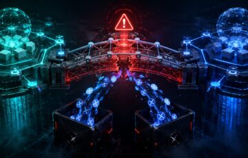 Coreum Bridgeの脆弱性を悪用した攻撃によりXRPが流出する様子を表現したサイバーセキュリティのイメージ。