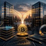 ゴールドマン・サックスによるNEOS買収とビットコイン収益ETF事業の拡大を表現した金融市場のイメージ