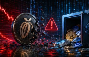 Maya ProtocolのハッキングによるCACAO価格急落と仮想通貨流出を表現したイメージ