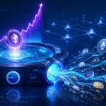 MoonwellでMAMO価格操作を悪用し仮想通貨資産が流出する様子を表現したイメージ