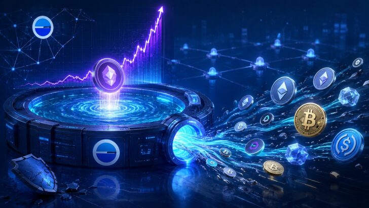 MoonwellでMAMO価格操作を悪用し仮想通貨資産が流出する様子を表現したイメージ