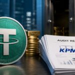 テザーのUSDTと監査報告書、金塊、金庫を組み合わせ、KPMGによる初の包括的監査完了を表現したアイキャッチ画像