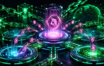 UniswapがRobinhood Chain向けローンチパッド「Pools.trade」を公開したことをイメージしたアイキャッチ。中央の発行プラットフォームから複数のトークンが流動性プールへ展開される様子を描いている。