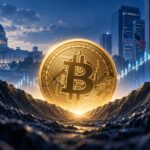 底打ちからの回復を示すビットコインと上昇チャート、米国の金融・規制環境を表現したイメージ