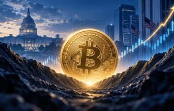 底打ちからの回復を示すビットコインと上昇チャート、米国の金融・規制環境を表現したイメージ