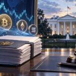 CFTCによる仮想通貨市場規制案のホワイトハウス審査をイメージしたアイキャッチ