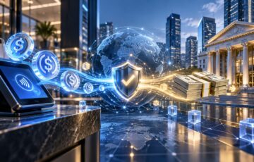シティグループとCoinbaseの連携による、ステーブルコイン決済と法定通貨決済の接続を表現したイメージ