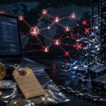 ハマス関連の仮想通貨押収と資金調達ネットワークの遮断を表現したイメージ