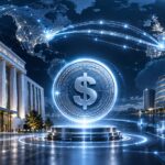 US BankのUSBDCによる北米と欧州間の国境越え決済とStellarネットワークを表現したイメージ