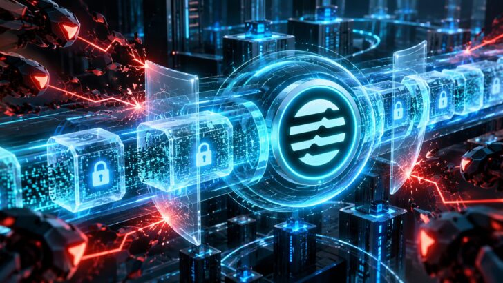 Aptosの暗号化MempoolによるMEV攻撃対策を表現した、暗号化された取引データと防御シールド
