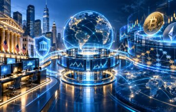 CoinbaseとDeribitの統合による米国機関投資家と世界の仮想通貨デリバティブ市場の接続を表現したイメージ