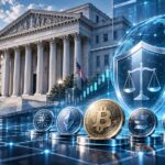 米国の政府機関と仮想通貨市場をイメージした、CFTCの新たな規制案を表現するアイキャッチ画像