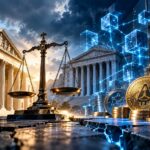 米国の銀行規制と仮想通貨信託銀行を巡る対立を表現したイメージ