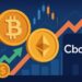 ビットコインとイーサリアムの連続先物取引を象徴する抽象的なイラスト