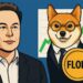 イーロン・マスク氏の投稿をきっかけにFLOKIが急騰したニュースを象徴するイラスト。スーツ姿の柴犬とマスク氏が描かれている。