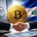 IMFとエルサルバドルがビットコイン政策を巡り協議する様子を象徴したイメージ
