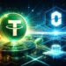 TetherとLayerZeroのロゴを背景に、USDTのクロスチェーン展開と相互運用性強化をイメージしたビジュアル