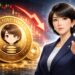高市早苗氏が関与を否定したSolana系ミームコイン「SANAE TOKEN」と急落を示すチャートのイラスト