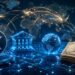 XRP Ledgerと銀行間決済システムの連携をイメージした金融ネットワーク画像