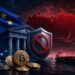EU旗、仮想通貨、銀行、石油タンカー、ロシア地図を組み合わせ、第21次対ロシア制裁を表現したアイキャッチ画像